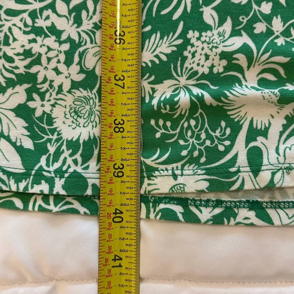 CAbi Green and White Dolman Sleeve Wrap Dress - Picture 6 of 8